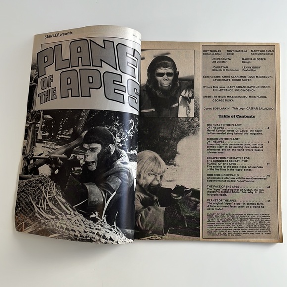 PLANET OF THE APES #1 1974 MARVEL MAGAZINE CURTIS COMICS UC - Picture 2 of 7